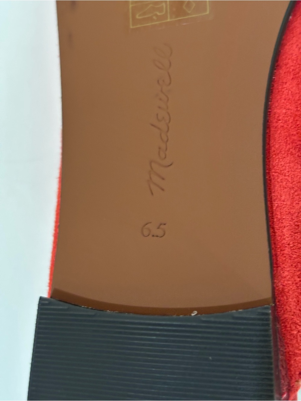 Madewell Red Suede Mary Jane Slide Mules - Picture 8 of 8